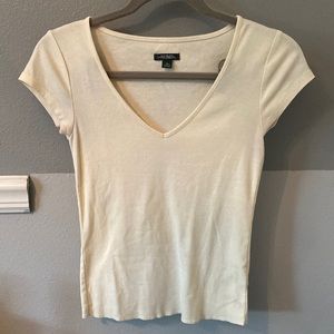 Light yellow Wild fable v neck shot sleeve   #208